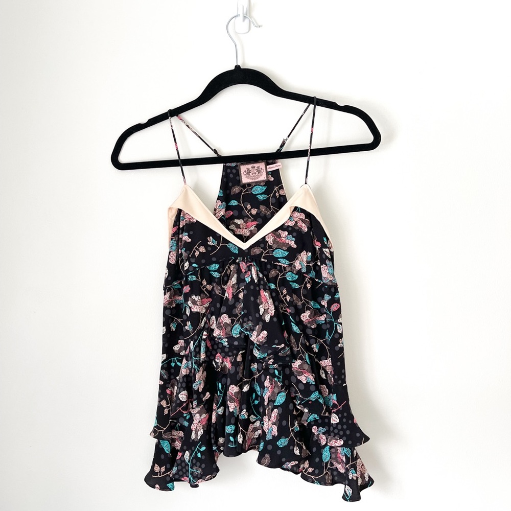 Juicy Couture Floral Silk Sleeveless Blouse Size 0